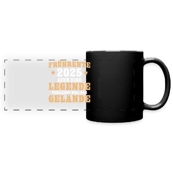 Frührente 2025 Angehende Rente Altersteilzeit - Panorama-Tasse farbig - Schwarz - Vorne