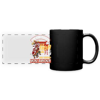 Chinese New Year Moon Lion Dance - Full Colour Panoramic Mug - black - Front