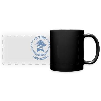 Étoile d’anniversaire née en 2005 - Mug panoramique uni - noir - Devant