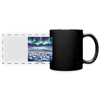 Tromsø Winterlandschaft Skandinavien Norwegen - Panorama-Tasse farbig - Schwarz - Vorne