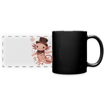 Steampunk Axolotl - Mug panoramique uni - noir - Devant