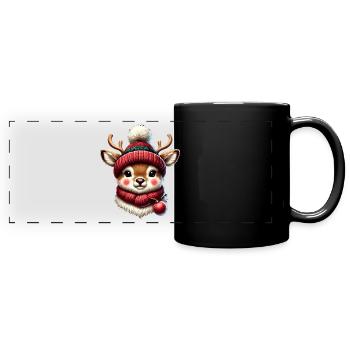 Un design vintage envoûtant pour Noël - Mug panoramique uni - noir - Devant