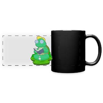 Turtle Nerd Book Lunettes - Mug panoramique uni - noir - Devant