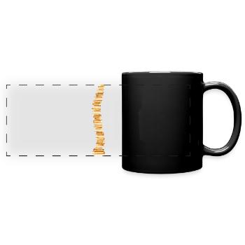 Bücher Wirbelsäule Rückgrat Leseratte Bücherwurm - Panorama-Tasse farbig - Schwarz - Vorne