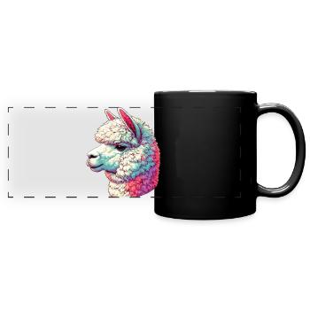 Alpaca - Full Colour Panoramic Mug - black - Front