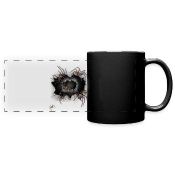 Araignées d’Halloween Araignées araignées Phobie Panique - Mug panoramique uni - noir - Devant