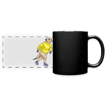 Patins à glace Meerkat - Mug panoramique uni - noir - Devant