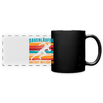 Running endurance runner instead of fellow runner marathon - Full Colour Panoramic Mug - black - Front