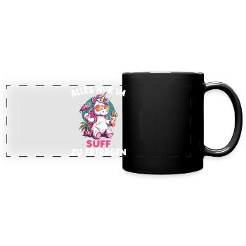Colorful Refreshing Cocktail Unicorn - Full Colour Panoramic Mug - black - Front