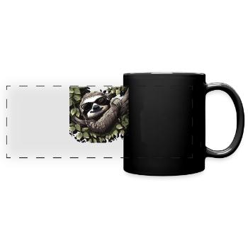 Sloth Office Work Colleague Funny - Full Colour Panoramic Mug - black - Front