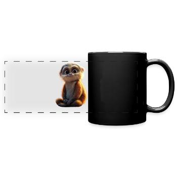 Gibbon Monkey Whitehand Gibbon Monkey Cute Lar Gibbons - Full Colour Panoramic Mug - black - Front