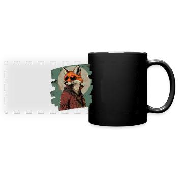 Fuchs - Panorama-Tasse farbig - Schwarz - Vorne