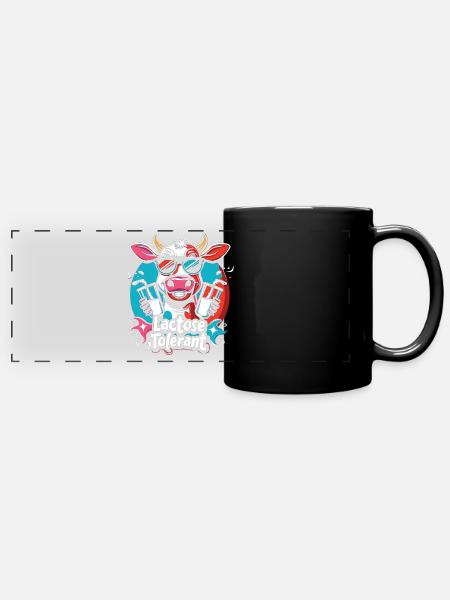 Laktose tolerant - Panorama-Tasse farbig - Schwarz