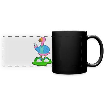 Flamingo Smartphone - Full Colour Panoramic Mug - black - Front