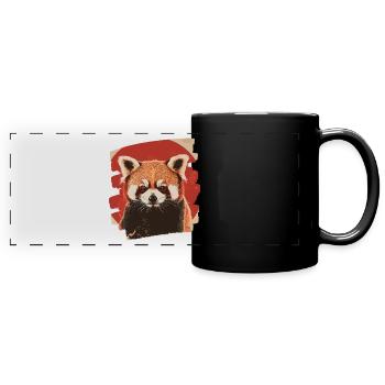 Petit panda - Mug panoramique uni - noir - Devant