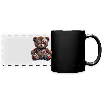 Kostenlose Umarmungen Teddybär - Panorama-Tasse farbig - Schwarz - Vorne