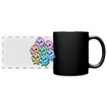 Baby chick child children Easter Happy Easter - Full Colour Panoramic Mug - black - Front