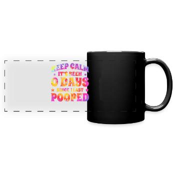 Funny Cooped Me Bathroom Meme - Full Colour Panoramic Mug - black - Front