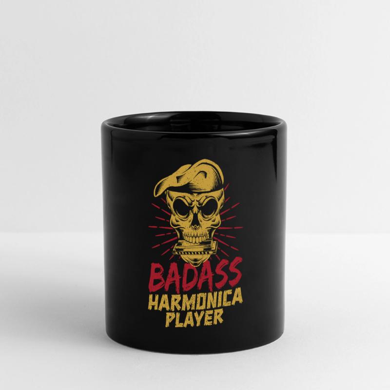 drôle d’harmonica joueur d’harmonica badass harmonica Mug panoramique uni