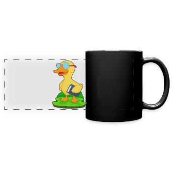 Lunettes Duck Nerd Book - Mug panoramique uni - noir - Devant