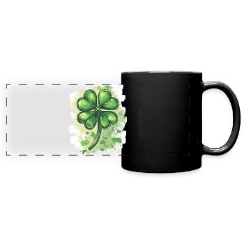 Trèfle de la Saint-Patrick - Mug panoramique uni - noir - Devant