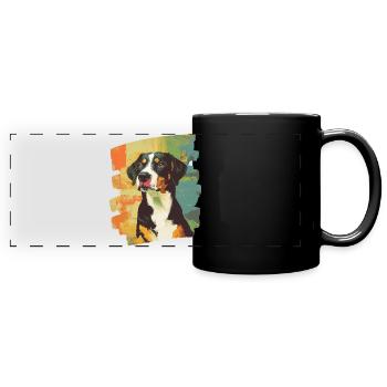 Entlebucher Sennenhund - Panorama-Tasse farbig - Schwarz - Vorne