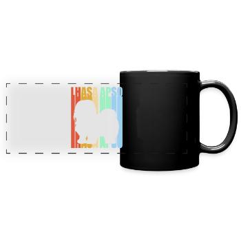 Lhasa Apso - Panorama-Tasse farbig - Schwarz - Vorne