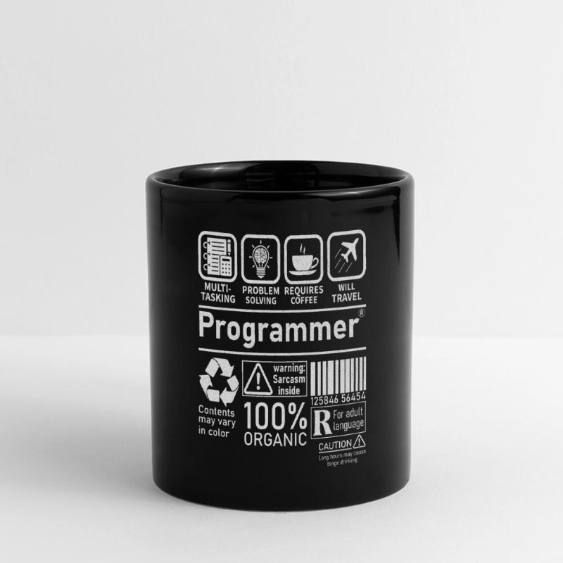 Programmer multi tasking problem solving requires Panorama-Tasse farbig