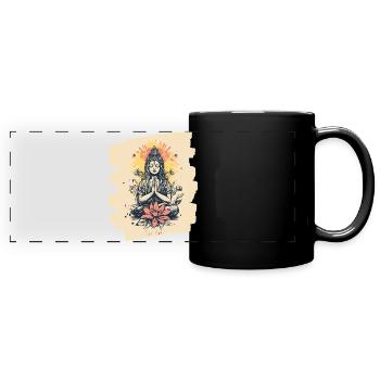 Yoga Namaste Meditation - Panorama-Tasse farbig - Schwarz - Vorne