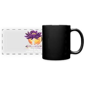 Meditation Funny Laughter Yoga - Full Colour Panoramic Mug - black - Front