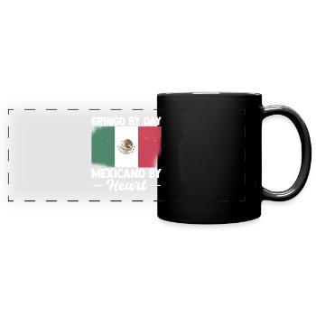 Cadeau Mexicain Gringo By Day Coeur Mexicain - Mug panoramique uni - noir - Devant