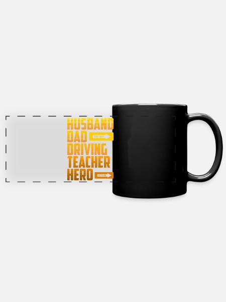 Fahrschule Fahrlehrer - Panorama-Tasse farbig - Schwarz