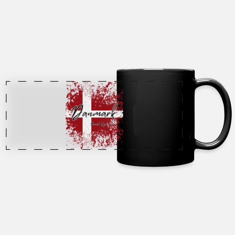 Drapeau du Danemark, fierté danoise - Mug panoramique uni - noir
