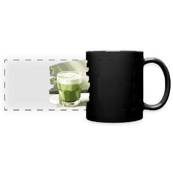 Matcha Latte Liebhaber Grüntee - Panorama-Tasse farbig - Schwarz - Vorne