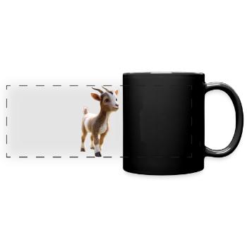 Ziege Hausziege Steinbock Ziegenbock Süße Ziegen - Panorama-Tasse farbig - Schwarz - Vorne