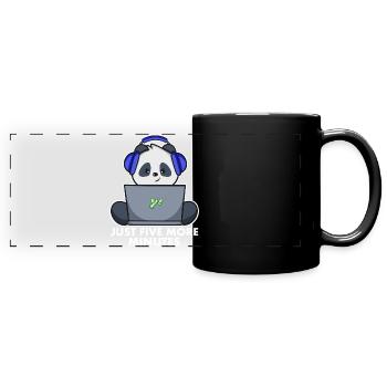 Gaming Panda Only 5 minutes left - Full Colour Panoramic Mug - black - Front