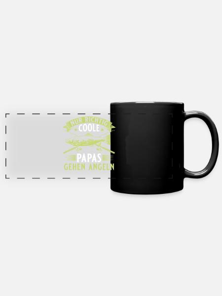 Angler Coole Papas angeln Vatertag - Panorama-Tasse farbig - Schwarz