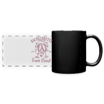 Bachelorette Party 2025 Team Braut Name eintragen - Panorama-Tasse farbig - Schwarz - Vorne