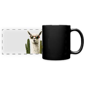 Lama drôle Alpaga Lama Lama Animal Cadeau - Mug panoramique uni - noir - Devant