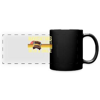 Chaos Transport Schulbusfahrer - Panorama-Tasse farbig - Schwarz - Vorne
