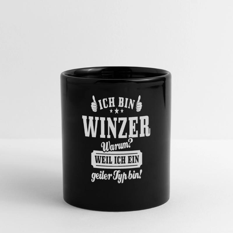 Ich bin Winzer weil ich ein geiler Typ bin Panorama-Tasse farbig