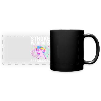 Schlaganfall Hirnschlag - Panorama-Tasse farbig - Schwarz - Vorne