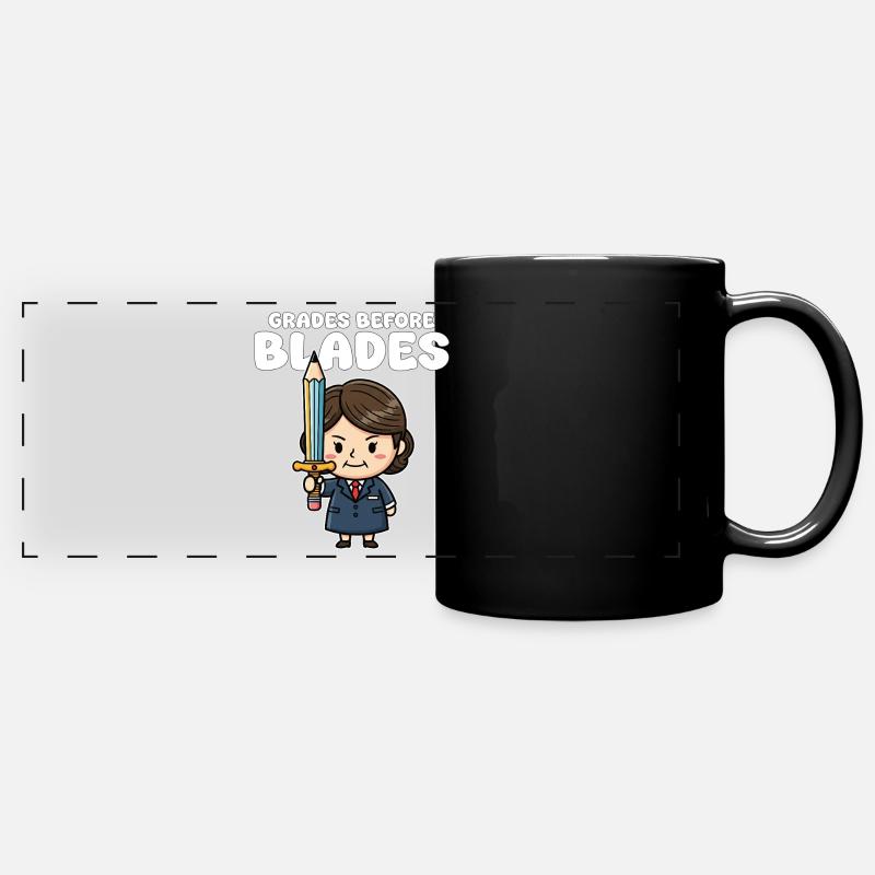 NOTEN VOR KLINGEN - LEHRER-GESCHENK - Panorama-Tasse farbig - Schwarz