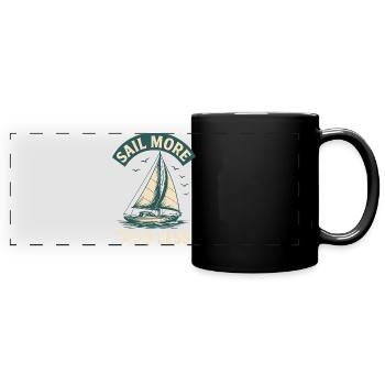 Vintage Design More Sailing Captain Boat - Full Colour Panoramic Mug - black - Front