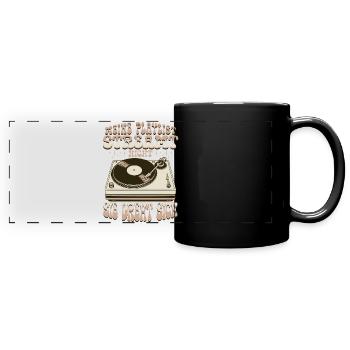 Schallplatten Turntable T-Shirt - Full Colour Panoramic Mug - black - Front
