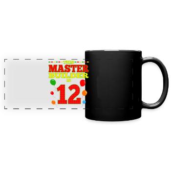 Master Builder 12 Years Old Block Building 12th - Panorama-Tasse farbig - Schwarz - Vorne