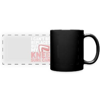 Knie OP Knie Operation - Panorama-Tasse farbig - Schwarz - Vorne