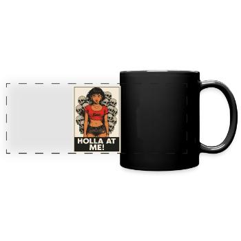 Rebellious Girl Power Illustration - Full Colour Panoramic Mug - black - Front
