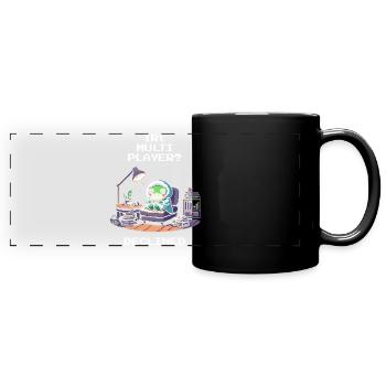 IRL multiplayer: rejected | Introverted humor - Full Colour Panoramic Mug - black - Front