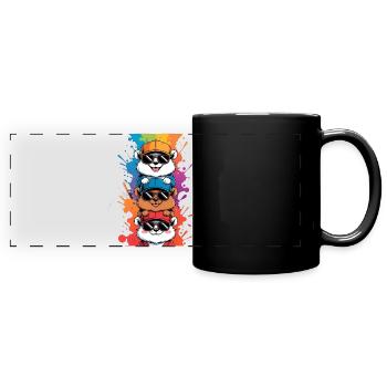 Chats avec des lunettes de soleil - Mug panoramique uni - noir - Devant